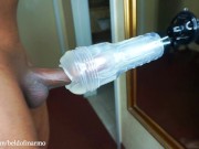 Sexy BBC Fleshlight solo with explosive cumshot