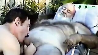 Hairy Grandpa Gets Sucked Off By Young Man