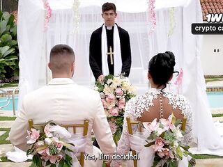 Martix's Wedding Chapter IV - Mariana has sex with the priest in a washroom after getting married