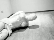 Self bondage in white