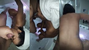 en la banera con mi madrasta