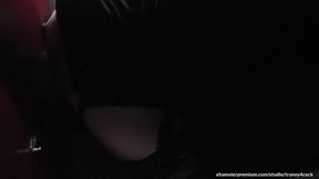 Masked Susan sucks off 3 cocks at the gloryhole