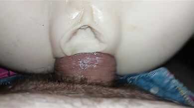 Tight hole dripping from the sexy crossdresser's big cock