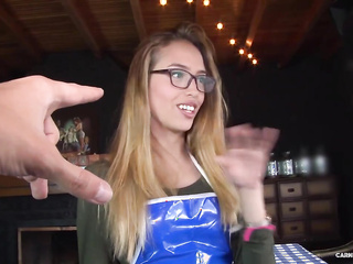 ”Blonde Colombian Waitress With Glasses Rides Meat In Sexy Pickup & Fuck”