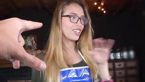 ”Blonde Colombian Waitress With Glasses Rides Meat In Sexy Pickup & Fuck”