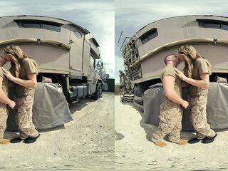 This recruit's hiding a big secret below her army uniform: her knob