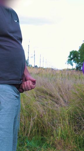 A Stranger with a Perfect Ass Caught a Guy Jerking off Outdoors and Fucked Him!