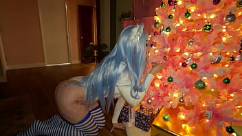 Your Sextmas Kitten sucks and fucks you POV under the tree