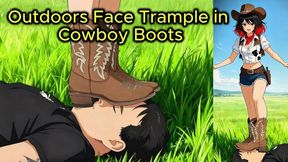 Cowboy Boot Trample Face Crush on the Dirt Road - Trampling & Worship