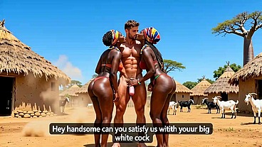 White cock and black pussy (AI generated)