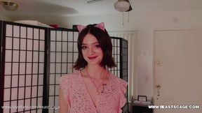 Kitty Girl RoseBud's First Ballbusting