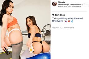 Abella Danger fucking in the trampoline with her innie pussy