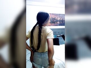 marvelous beauty changes garments in her room