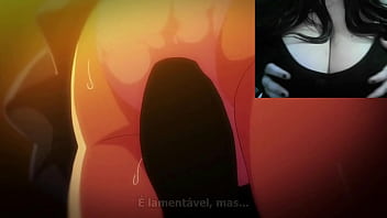 Busty wife Akane gets oiled up and teased by her own massive tits