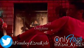 Touching myself and twerking my big ass by the fire