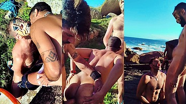 SURUBA FETICHISTA NO PÊLO NA PRAIA DE FLORIANÓPOLIS