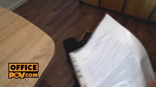 POV - Office spex slut Frederica Fierce sucks your stress away