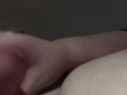 Trans girl unloads a big load from her tiny cock