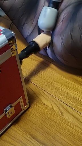 Julie Cunningham Fucked by a Machine While Wearing Black Pantyhose