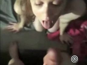 Cute girl blows and licks balls and earns huge facial reward