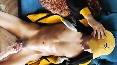 top hot view of sexy jock getting head