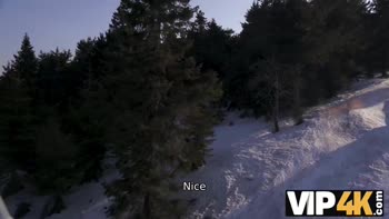 Picked Up: Euro Skier's Big Tit Wife Cuckolds Him POV