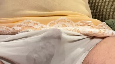 Pretty slip, panties and cum!