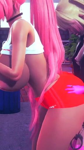 Hooters Chick Gets Railed by a Futa - 3D Porn Parody