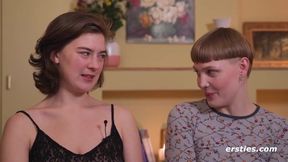 Ersties - Intense strap-on action in doggy style with Emma K and Amanita