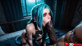 jinx gets off when she gets fucked by a giant black cock [ai]