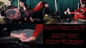 Boot and Foot Worship 1080p ft Mistress Lady Black Diamond Missy Van Licks Maz Morbid (German and English)