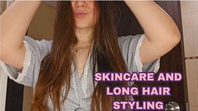 Skincare and Long hair brush fetish