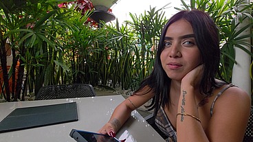 After inviting my friend to lunch, I take her to my house and fuck her.