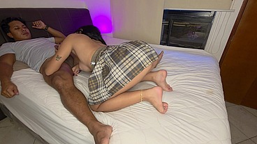 After inviting my friend to lunch, I take her to my house and fuck her.