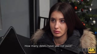 DEBT4k. Teen debt collector is lucky to fuck the sexy nightclub manager
