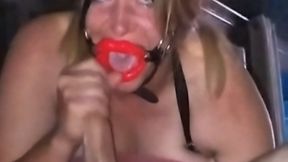 Corsetta Gagz throat fuck at the xxx theater