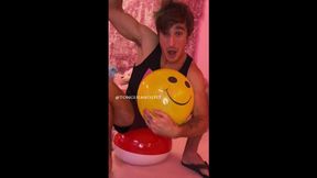 Logan Sitting on a Beach Ball and Blowing Balloons Part16 Video1 - WMV