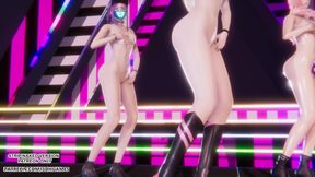 Blackpink - Whistle Ahri Akali Seraphine Sexy Naked Dance