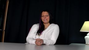 Tattooed German goddess rubs her twat with big toys