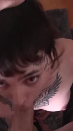 Trixxy enjoys jerking & sucking her man off