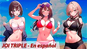 JOI hentai'three friends want to masturbate you'in Spanish