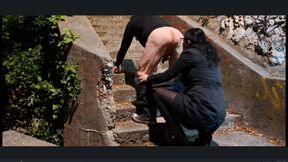 Hot milf licking my ass outdoor in public RIMMJOB