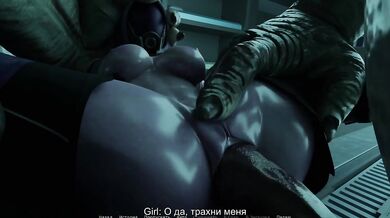Cursed demon elf locks Kira outside for rough reverse gangbang facefuck and gushing cumshot