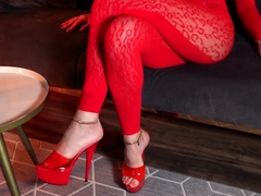 Porn latex movie with foot fetish and blonde mistress