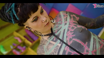 Alternative TATTOO teen gets POV fucked - rough fuck deepthroat sloppy BJ passionate couple sex (goth, punk, alt porn) ZF050