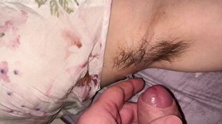 Jizzed on unshaved armpits