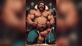 Sweaty Muscle Men Cumming Art