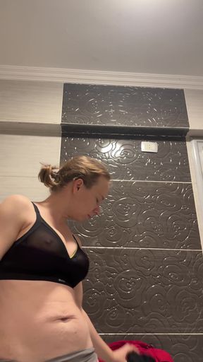 Hot Striptease in the Bathroom