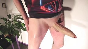 Swinging my big oiled uncut cock (slowmotion) 842