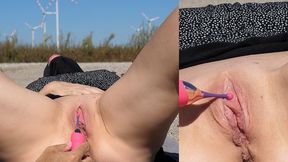 He stimulates my Clit to loud moaning Orgasm in a Risky Place where we could get caught